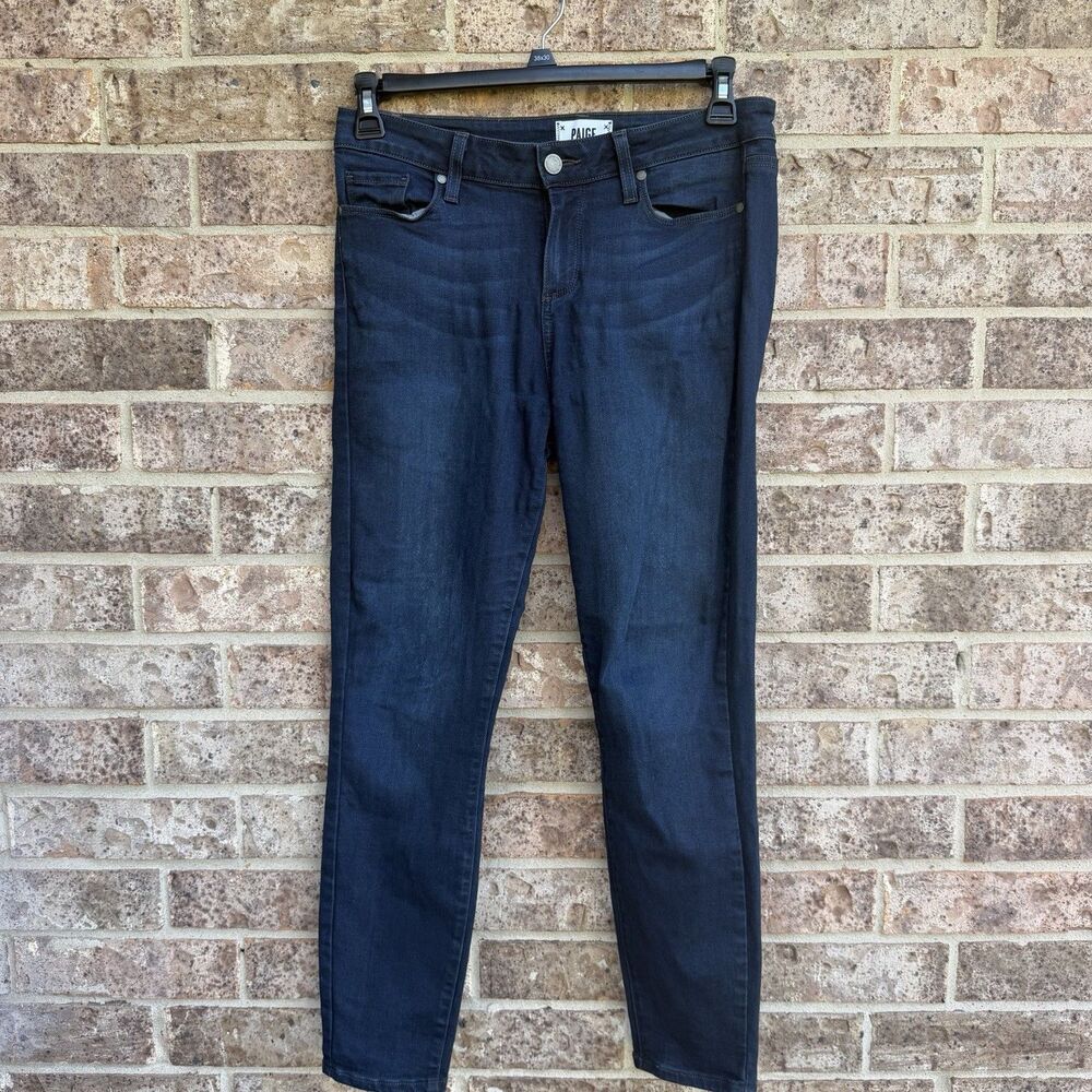 PAIGE Verdugo Ankle Skinny Jeans Ingrid Dark Wash Size 29 Mid Rise Stretch Denim